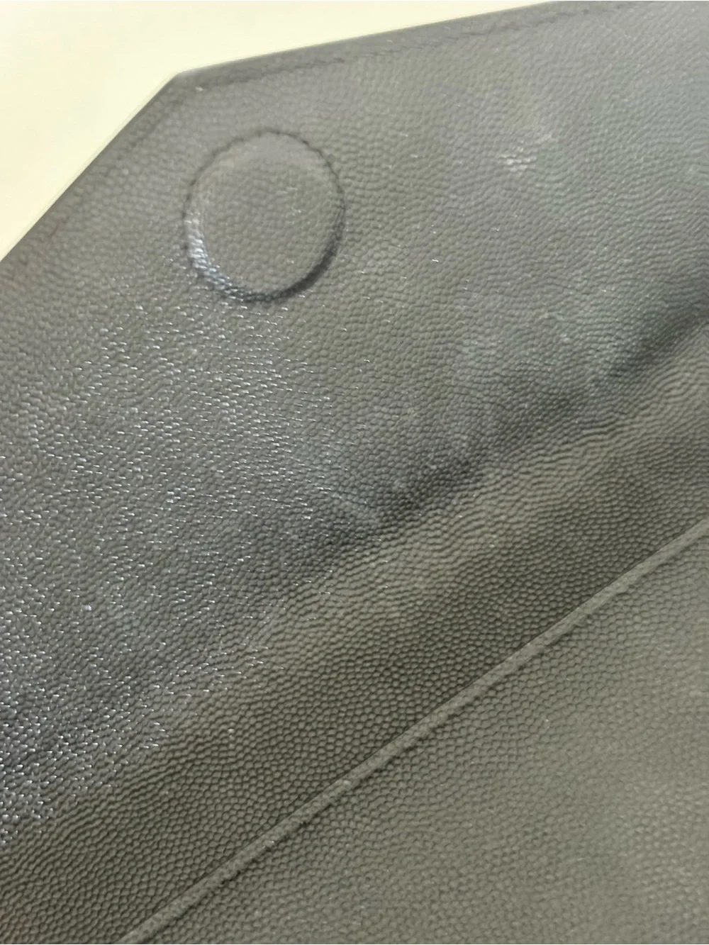 Saint Laurent Black Leather YSL Logo Envelope Clutch